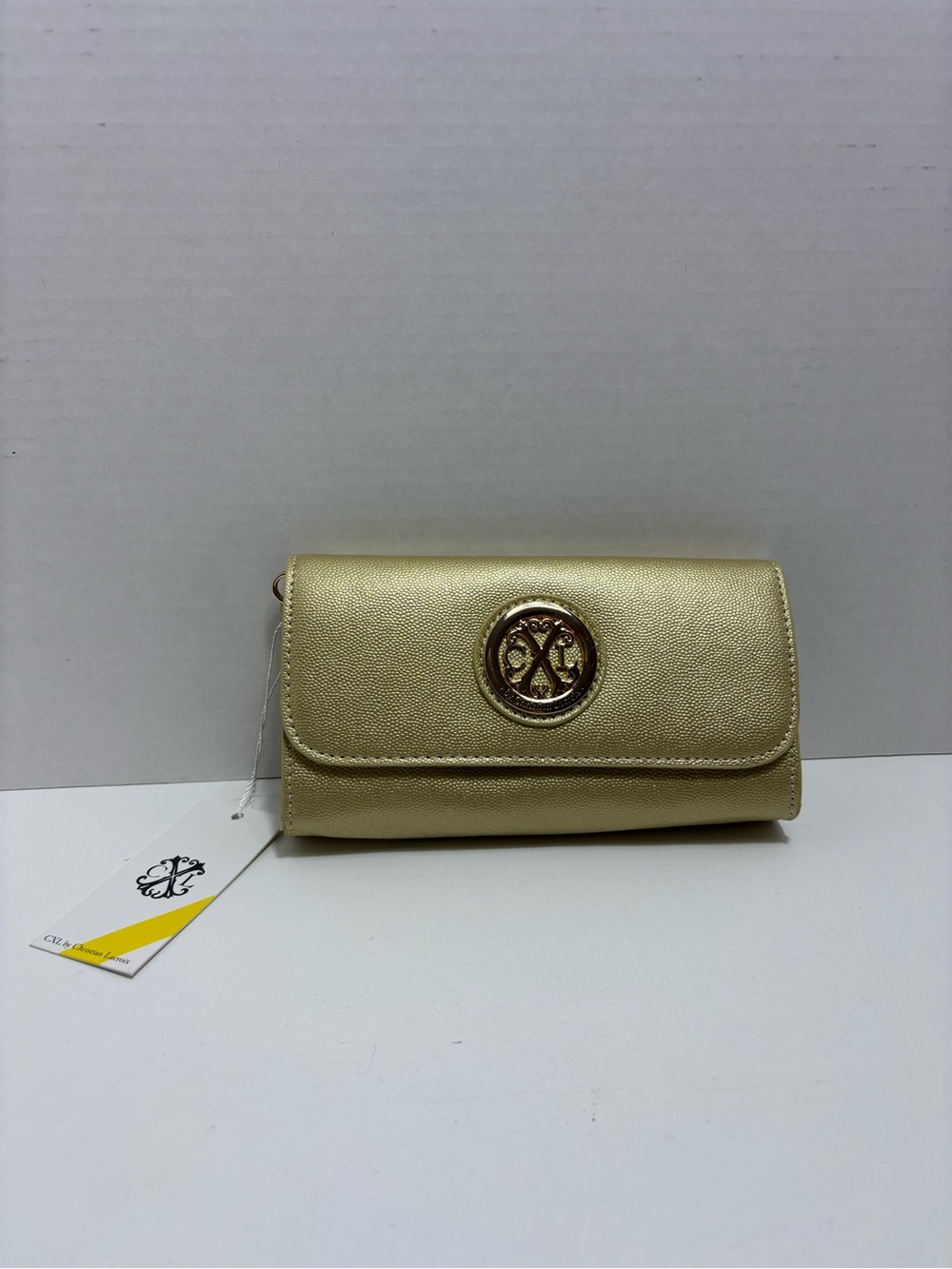 Christian Lacroix Gold Wallet/Wristlet Logo Accent
